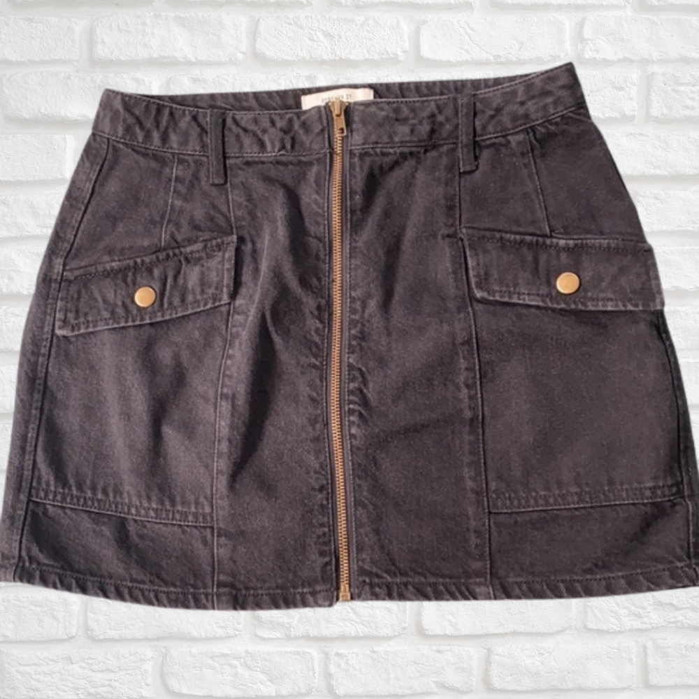 Mini Denim Zipper Skirt Forever 21